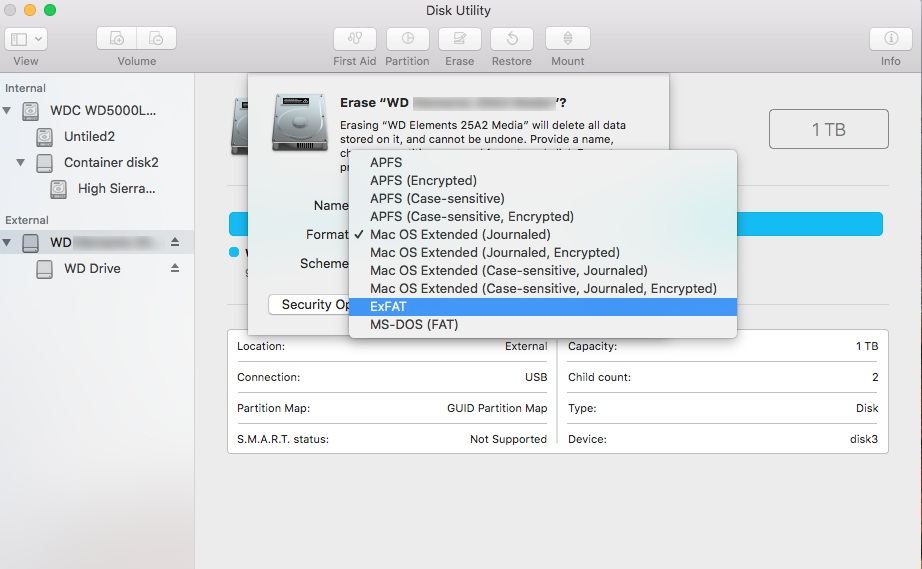 reformat wd drive for mac